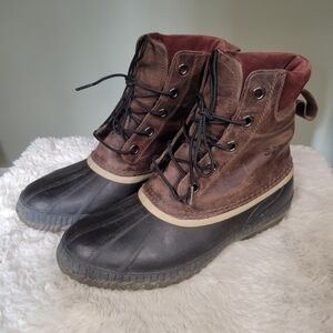 Sorel Mens NM1704-259 Cheyanne Duck Leather Rubber Boots Size 11 Mens